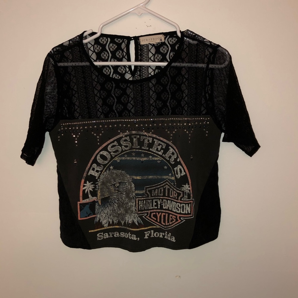 Scrapbook Harley Davidson Lace Top